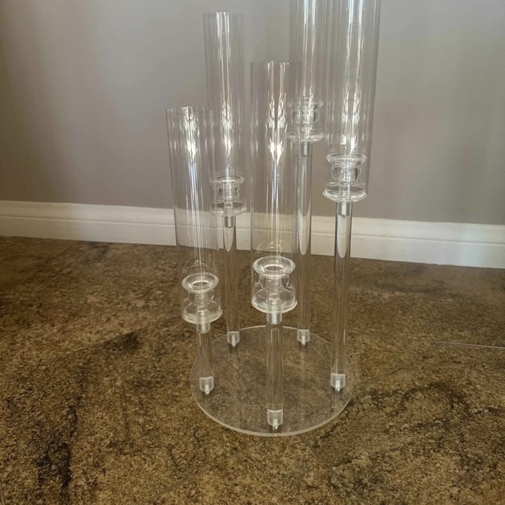 Elegant Clear Glass Candle Holder